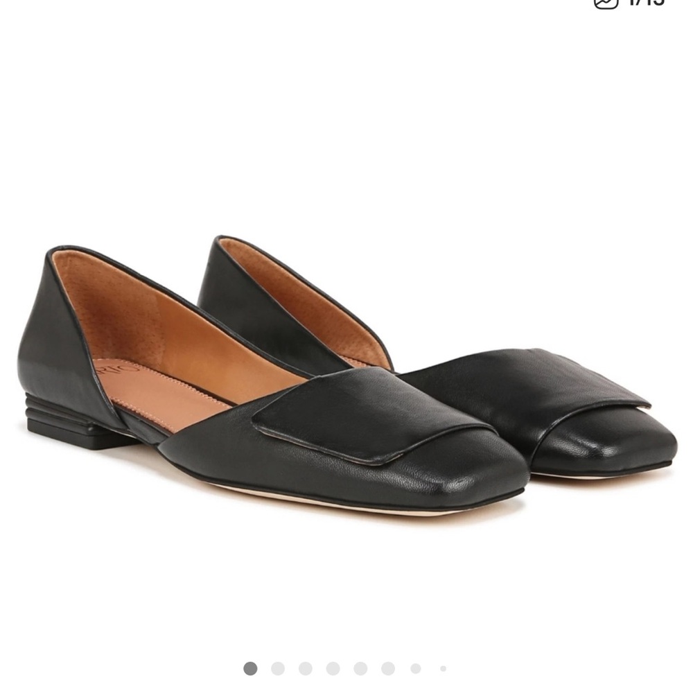 Franco Sarto Black Leather D'Orsay Flats